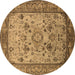 Round Oriental Brown Industrial Rug, urb2112brn