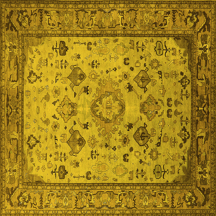Square Oriental Yellow Industrial Rug, urb2112yw