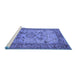 Sideview of Machine Washable Oriental Blue Industrial Rug, wshurb2112blu