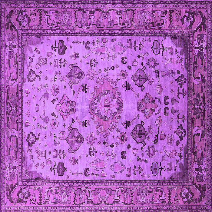 Square Machine Washable Oriental Purple Industrial Area Rugs, wshurb2112pur