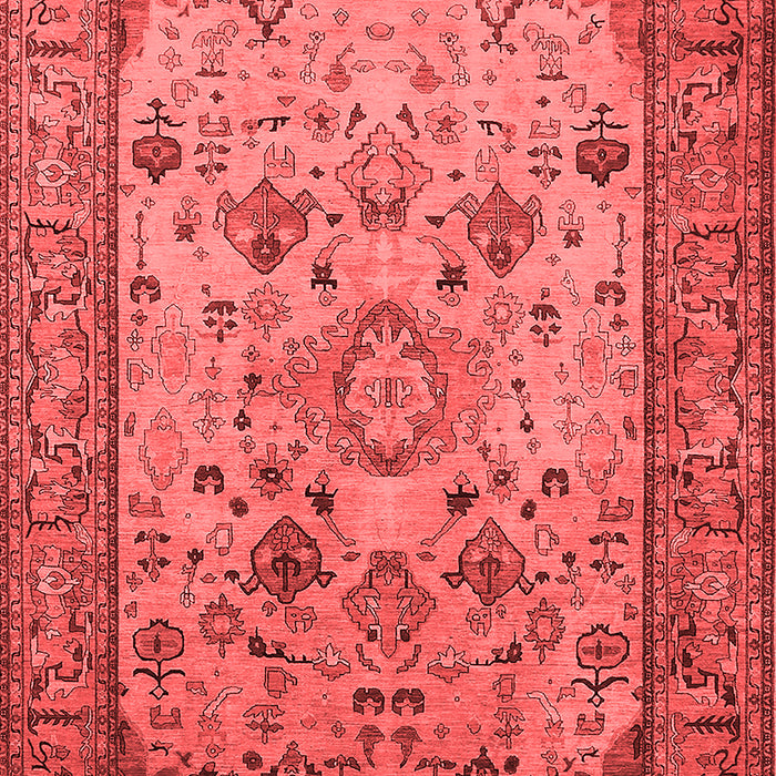 Machine Washable Oriental Red Industrial Rug, wshurb2112red