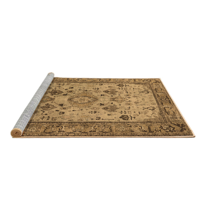 Sideview of Machine Washable Oriental Brown Industrial Rug, wshurb2112brn