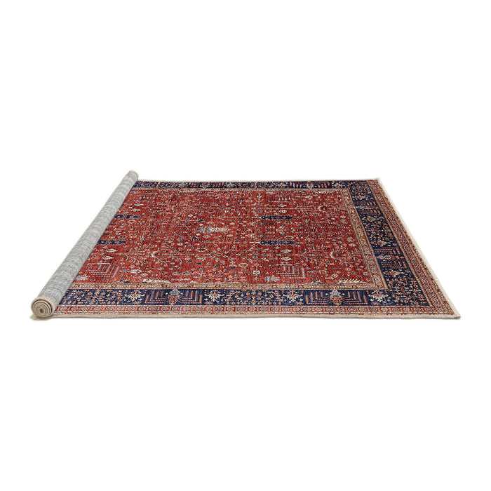 Sideview of Machine Washable Industrial Modern Light Copper Gold Rug, wshurb2113
