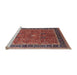 Sideview of Machine Washable Industrial Modern Light Copper Gold Rug, wshurb2113