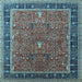 Square Oriental Light Blue Industrial Rug, urb2113lblu