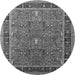 Round Oriental Gray Industrial Rug, urb2113gry