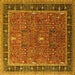 Square Oriental Yellow Industrial Rug, urb2113yw