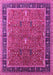 Machine Washable Oriental Pink Industrial Rug, wshurb2113pnk