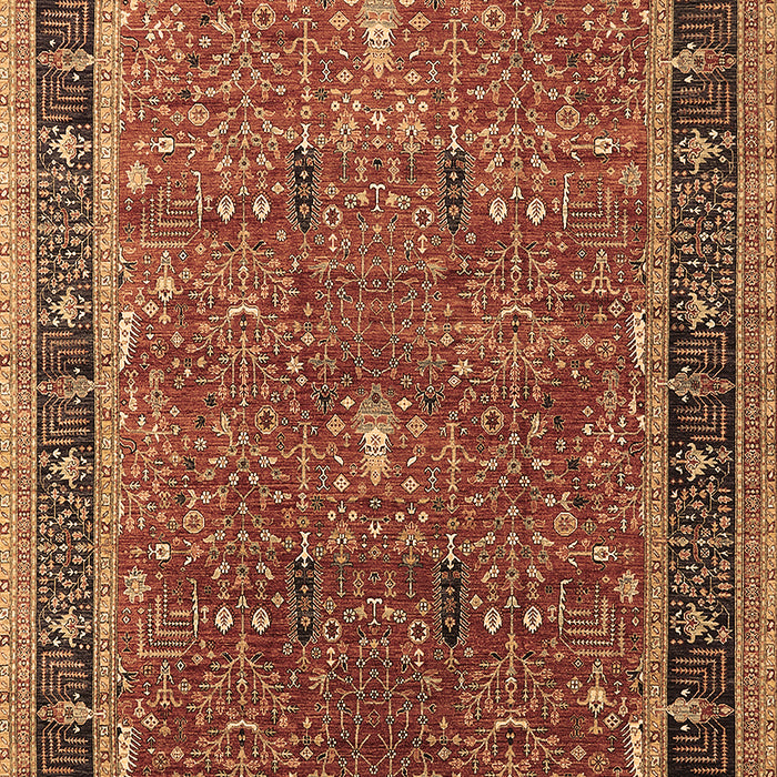Machine Washable Oriental Brown Industrial Rug, wshurb2113brn