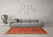 Machine Washable Oriental Orange Industrial Area Rugs in a Living Room, wshurb2113org