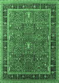 Oriental Emerald Green Industrial Rug, urb2113emgrn