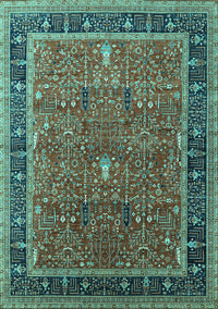 Oriental Turquoise Industrial Rug, urb2113turq