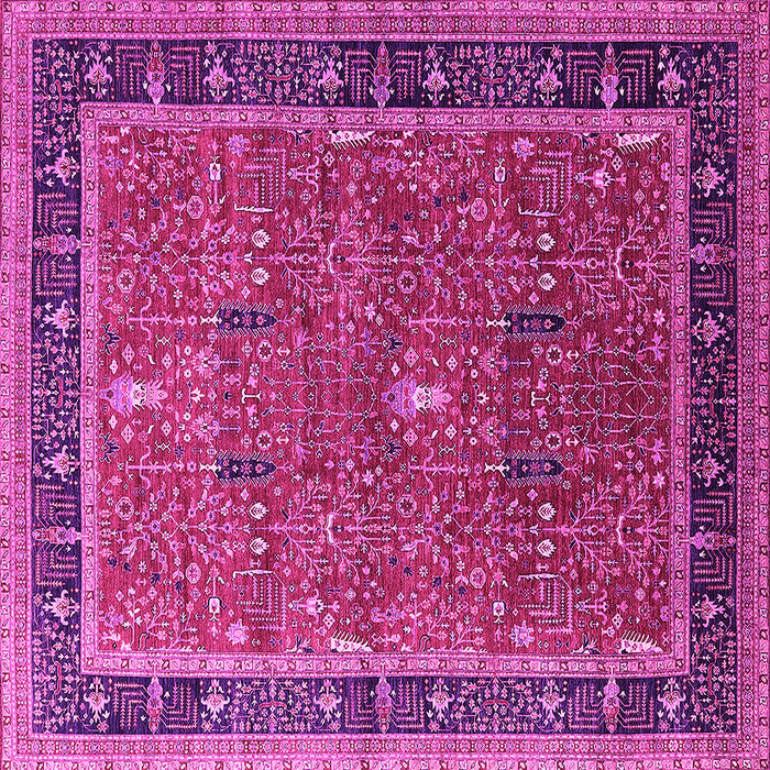 Square Oriental Pink Industrial Rug, urb2113pnk