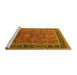 Sideview of Machine Washable Oriental Yellow Industrial Rug, wshurb2113yw