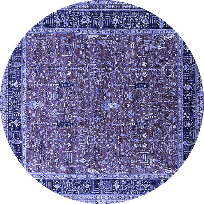 Round Oriental Blue Industrial Rug, urb2113blu