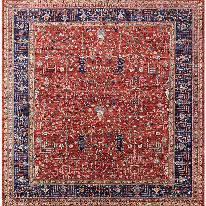 Square Mid-Century Modern Light Copper Gold Oriental Rug, urb2113