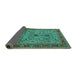 Sideview of Oriental Turquoise Industrial Rug, urb2114turq