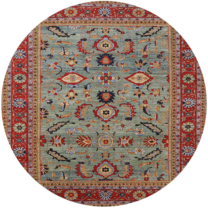 Round Mid-Century Modern Brown Oriental Rug, urb2114