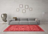 Machine Washable Oriental Red Industrial Rug, wshurb2114red