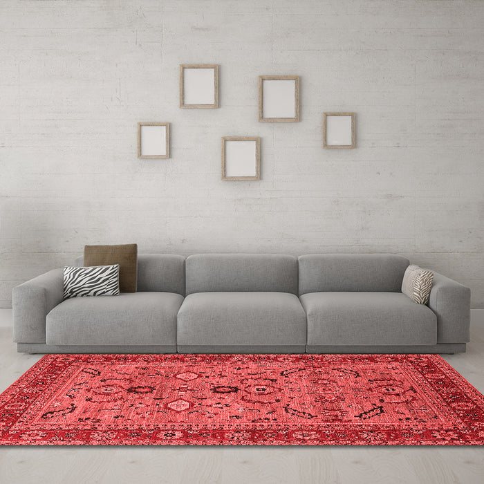 Industrial Red Washable Rugs