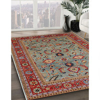 Mid-Century Modern Brown Oriental Rug, urb2114