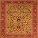 Square Machine Washable Oriental Orange Industrial Area Rugs, wshurb2114org