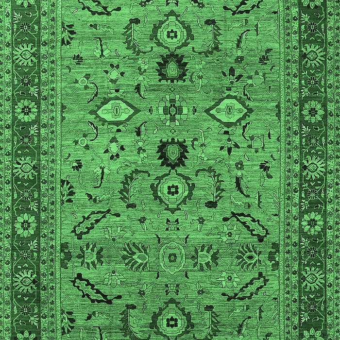 Machine Washable Oriental Emerald Green Industrial Area Rugs, wshurb2114emgrn