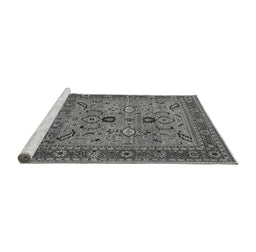 Sideview of Machine Washable Oriental Gray Industrial Rug, wshurb2114gry