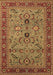 Machine Washable Oriental Brown Industrial Rug, wshurb2114brn