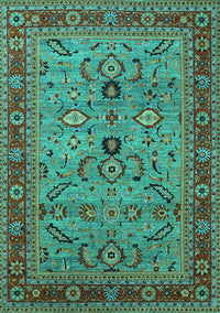 Oriental Turquoise Industrial Rug, urb2114turq