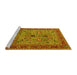 Sideview of Machine Washable Oriental Yellow Industrial Rug, wshurb2114yw