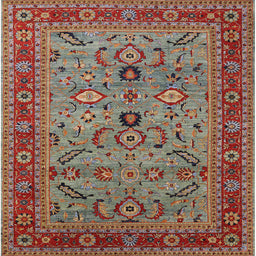 Square Mid-Century Modern Brown Oriental Rug, urb2114