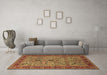 Machine Washable Oriental Brown Industrial Rug in a Living Room,, wshurb2114brn