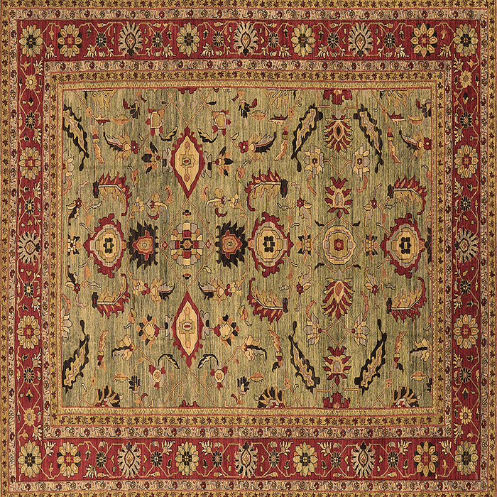 Square Oriental Brown Industrial Rug, urb2114brn