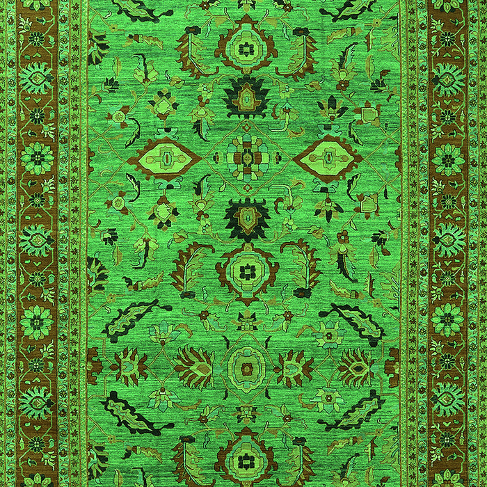 Machine Washable Oriental Green Industrial Area Rugs, wshurb2114grn
