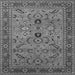 Square Machine Washable Oriental Gray Industrial Rug, wshurb2114gry