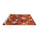 Sideview of Machine Washable Industrial Modern Red Rug, wshurb2115