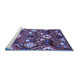 Sideview of Machine Washable Oriental Blue Industrial Rug, wshurb2115blu