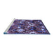 Sideview of Machine Washable Oriental Blue Industrial Rug, wshurb2115blu