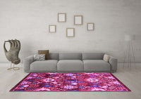 Machine Washable Oriental Purple Industrial Rug, wshurb2115pur