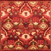 Square Machine Washable Oriental Orange Industrial Area Rugs, wshurb2115org