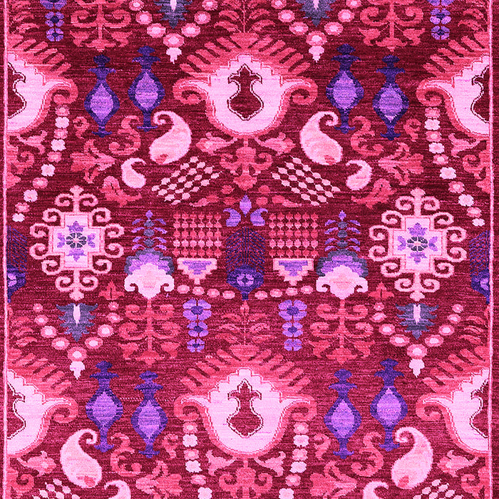 Machine Washable Oriental Pink Industrial Rug, wshurb2115pnk