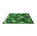 Sideview of Machine Washable Oriental Emerald Green Industrial Area Rugs, wshurb2115emgrn