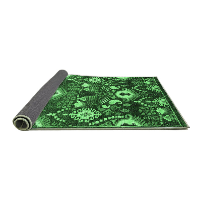 Sideview of Oriental Emerald Green Industrial Rug, urb2115emgrn