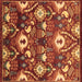 Square Oriental Brown Industrial Rug, urb2115brn