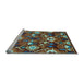 Sideview of Machine Washable Oriental Light Blue Industrial Rug, wshurb2115lblu