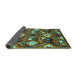 Sideview of Oriental Turquoise Industrial Rug, urb2115turq