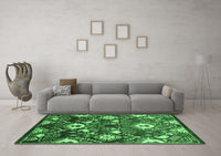 Machine Washable Oriental Emerald Green Industrial Rug, wshurb2115emgrn