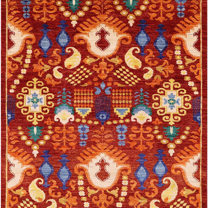 Machine Washable Industrial Modern Red Rug, wshurb2115