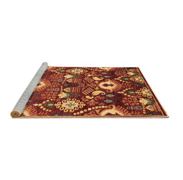 Sideview of Machine Washable Oriental Brown Industrial Rug, wshurb2115brn